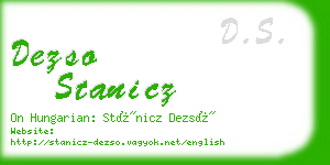 dezso stanicz business card